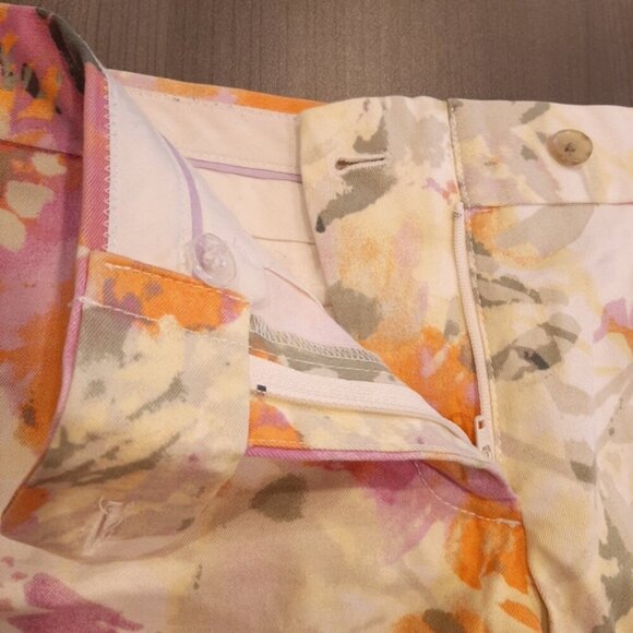 J CREW City Fit Stretch Chino Abstract Floral Watercolor Cotton Mini Size 6 - Picture 8 of 12